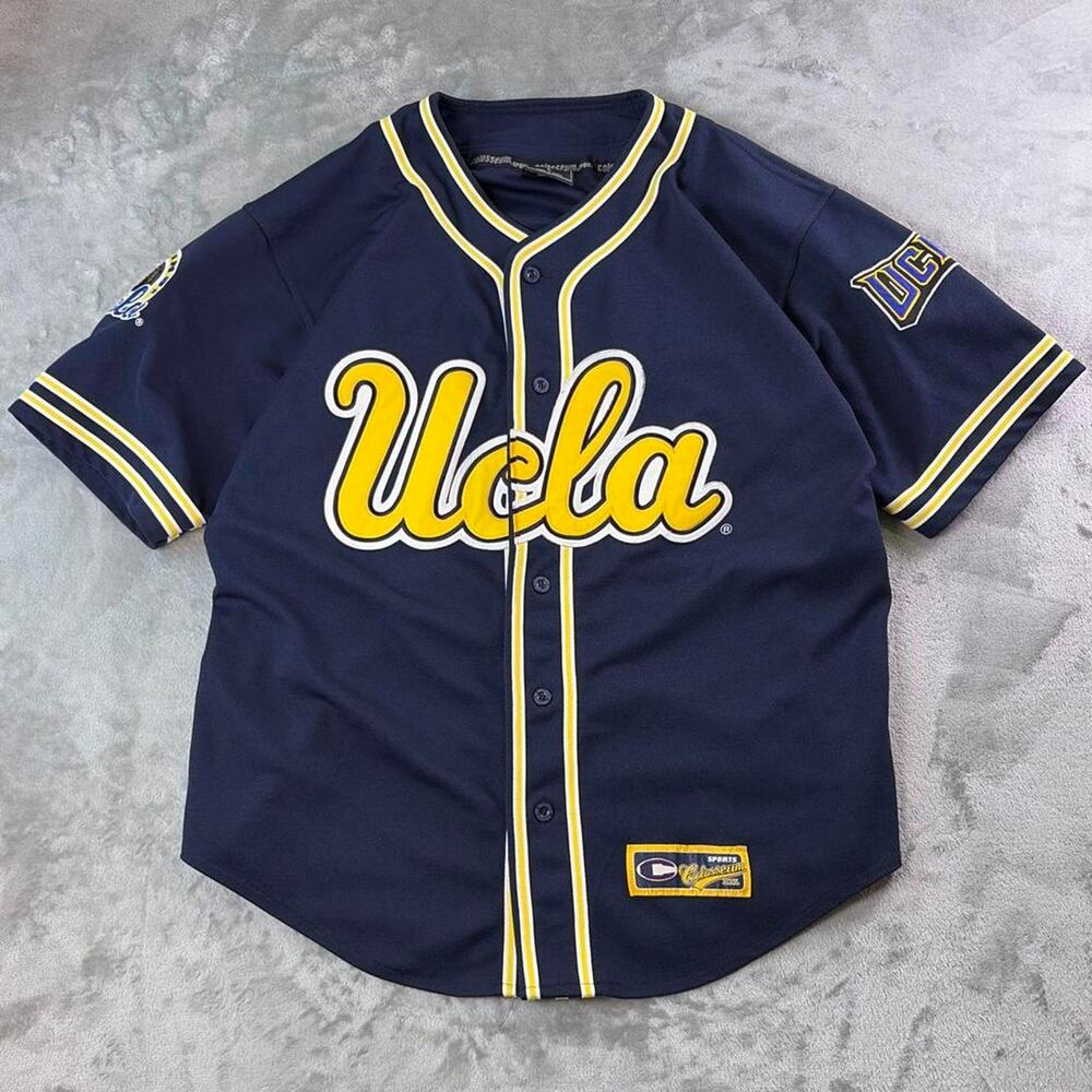Vintage Colosseum UCLA Bruins Baseball Jersey Men’s Large Blue NCAA Script